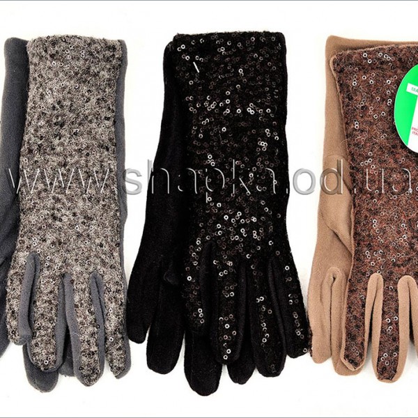 Женские перчатки с пайетками арт.3200