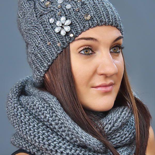 Женская шапка арт. M1503 + шарф арт. M1271